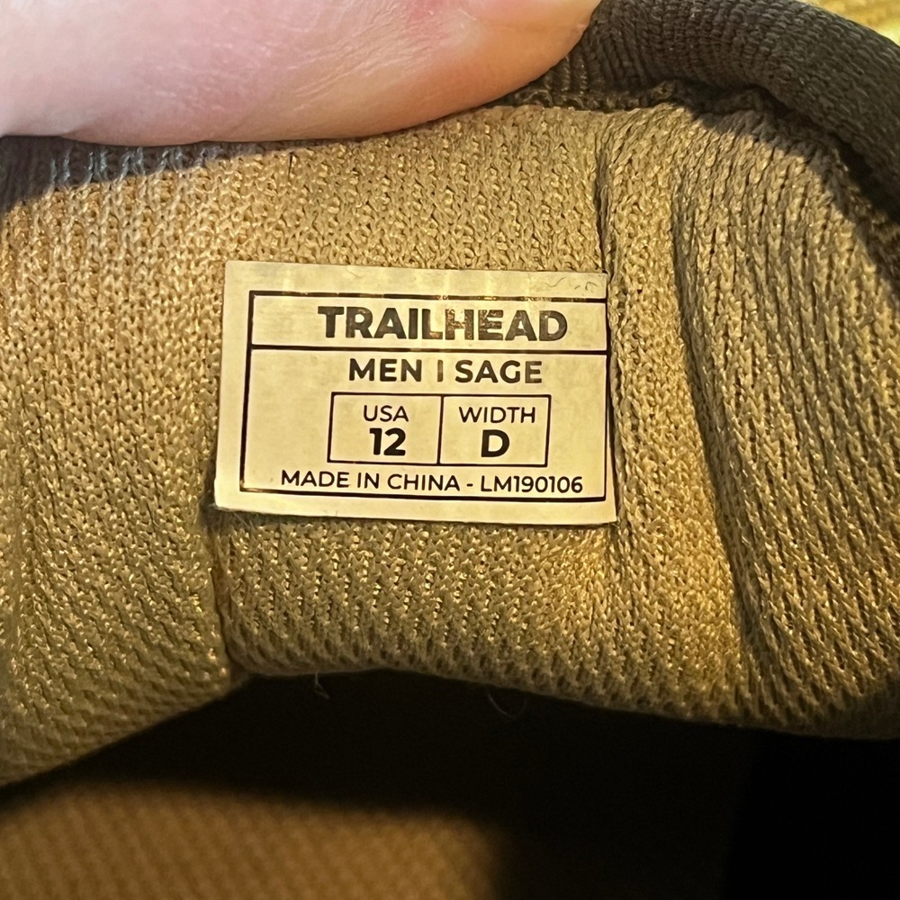 Lems Trailhead Mens 12 D Sage Green Yellow Minimalist Hiking Shoes Hiking Gorp - Picture 3 of 11